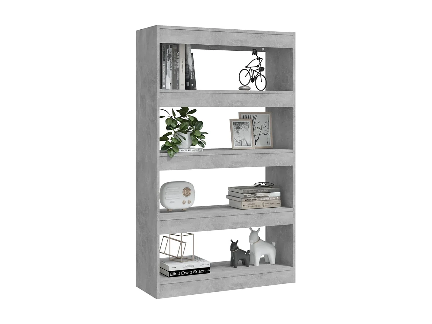 Bibliothèque/Séparateur pièce Gris béton 80x30x135 cm Aggloméré