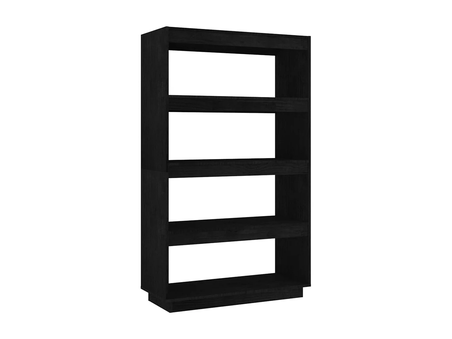 Bibliothèque/Séparateur de pièce Noir 80x35x135 cm Pin massif