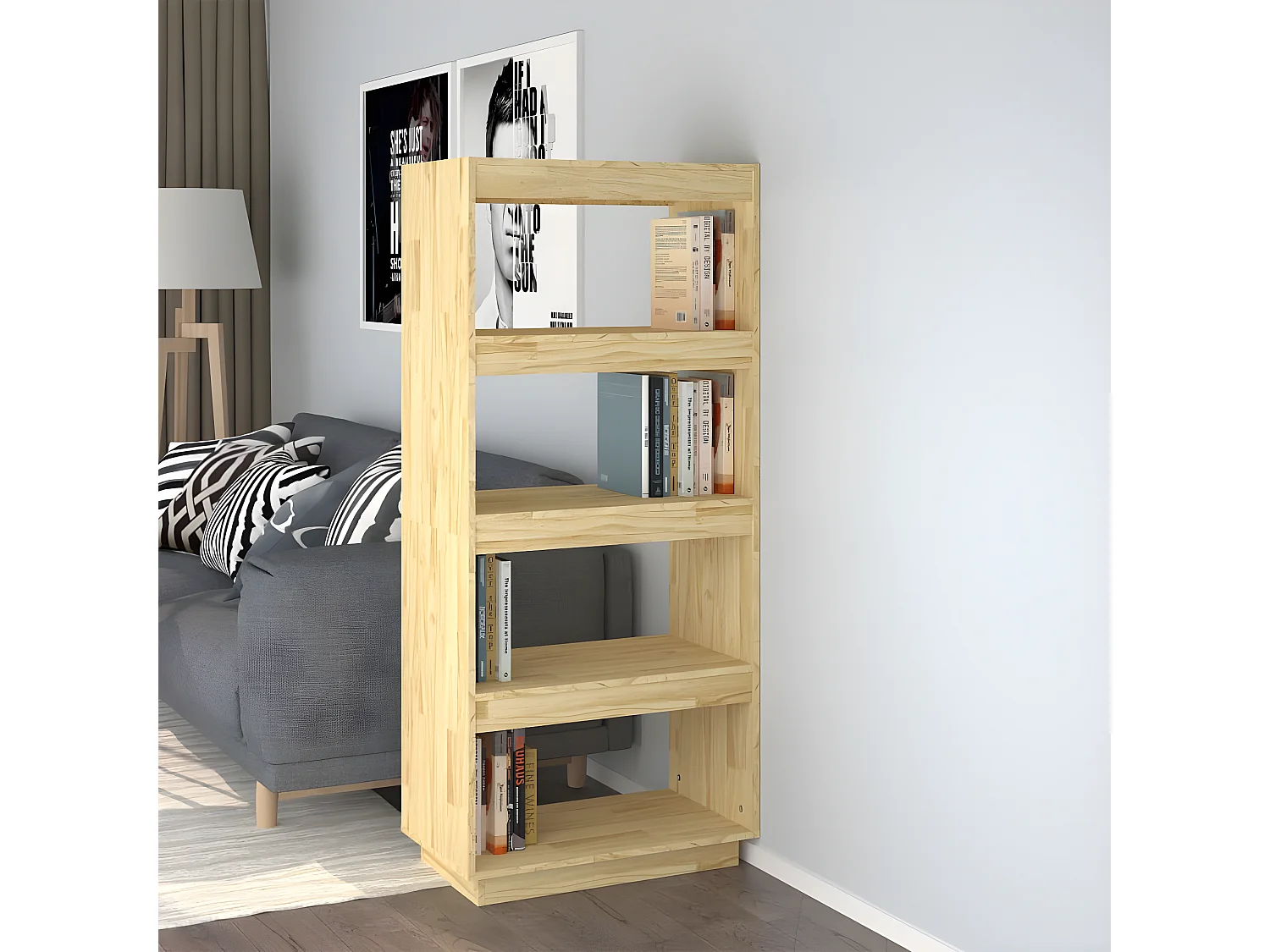 Bibliothèque/Séparateur de pièce 60x35x135 cm Pin massif