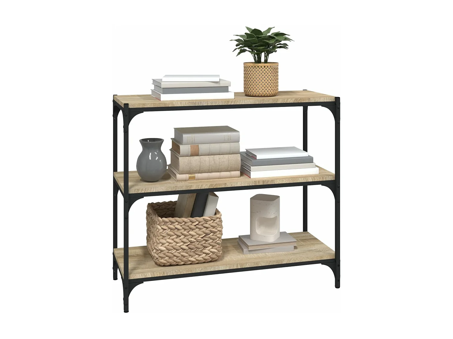 Bibliothèque Chêne Sonoma 80x33x70,5 cm Bois d'ingénierie acier