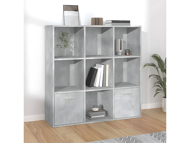 Bibliothèque Gris béton 98x30x98 cm Aggloméré