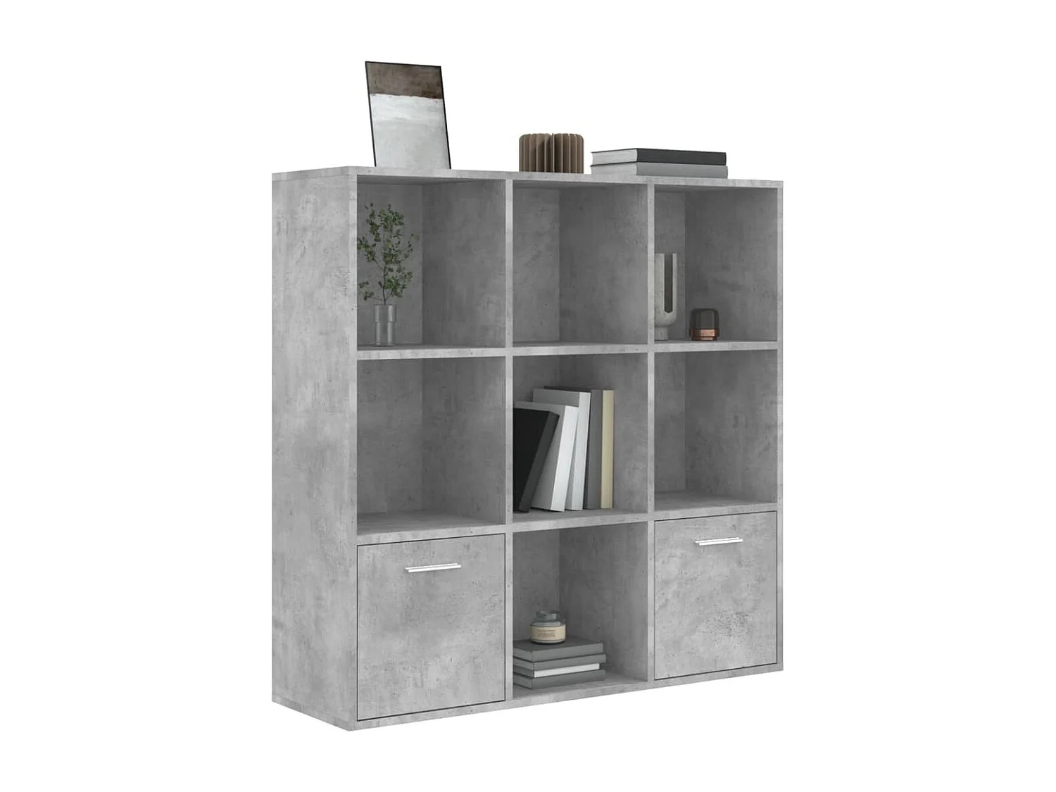 Bibliothèque Gris béton 98x30x98 cm Aggloméré