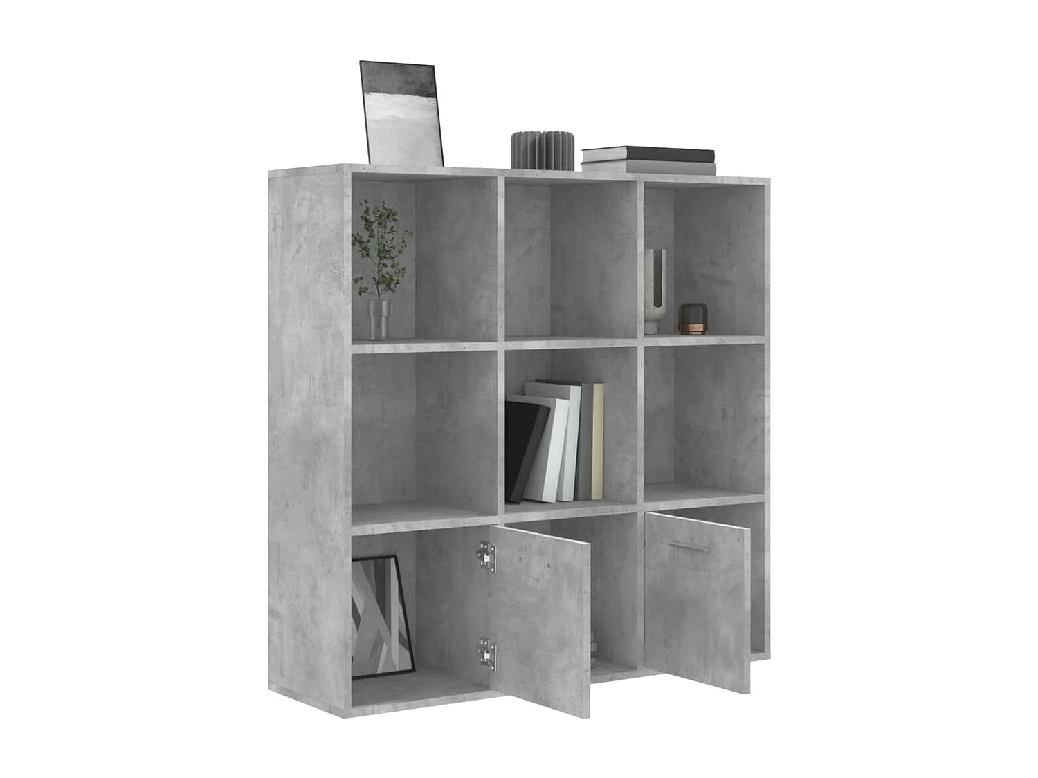 Bibliothèque Gris béton 98x30x98 cm Aggloméré