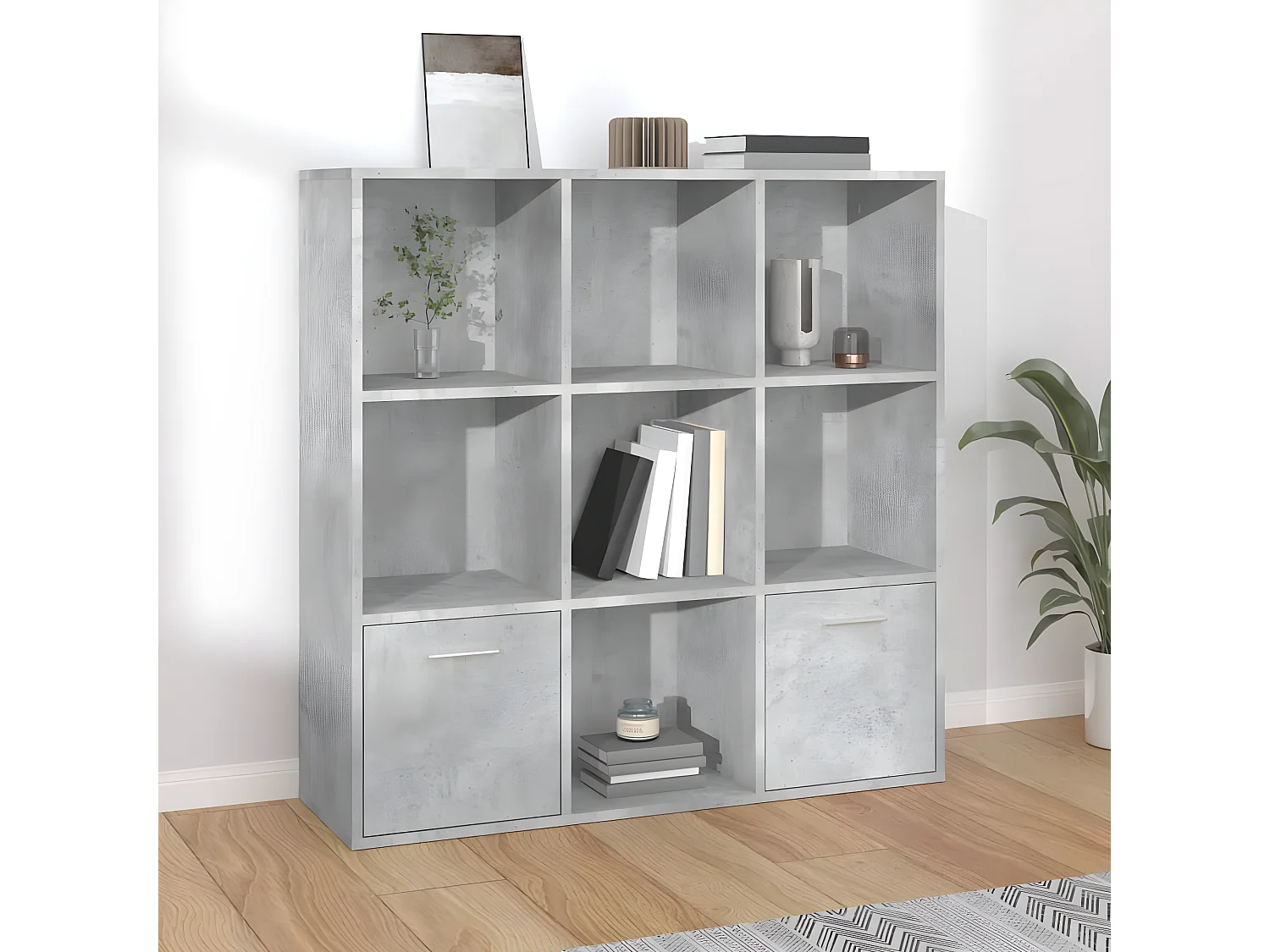 Estante 98x30x98 cm derivados de madeira cinzento cimento