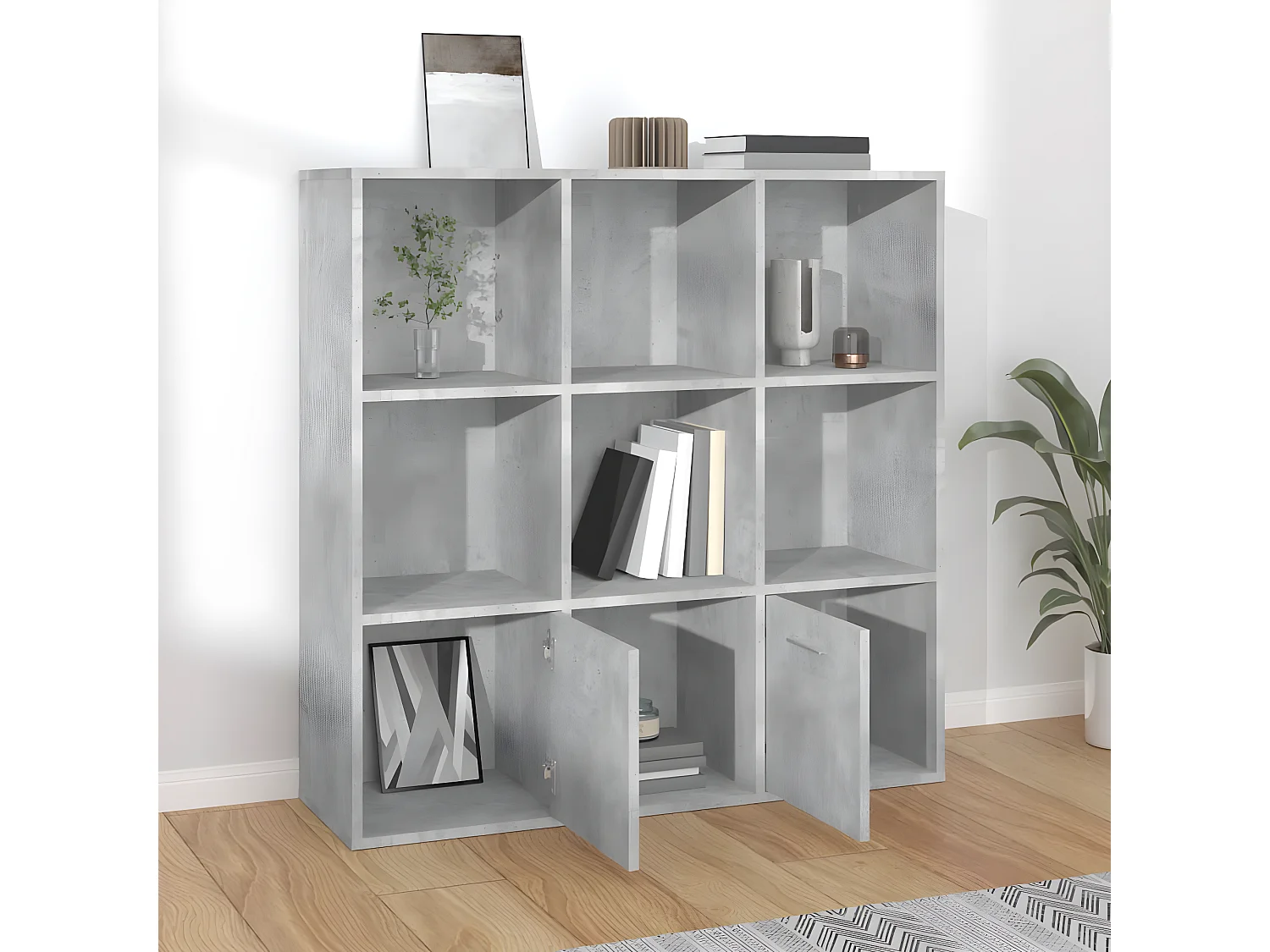 Estante 98x30x98 cm derivados de madeira cinzento cimento