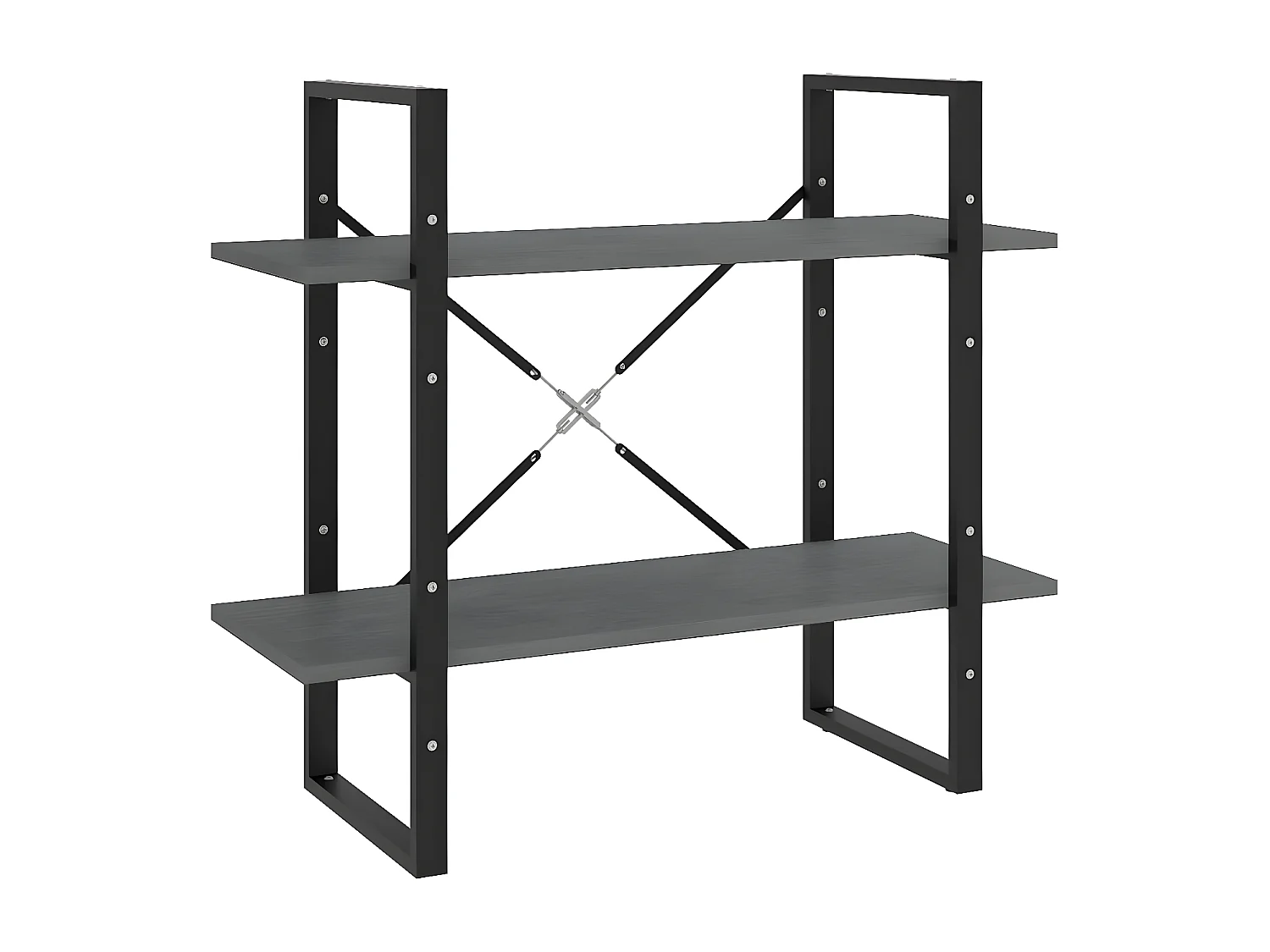 Estante com 2 prateleiras 80x30x70 cm pinho maciço cinzento