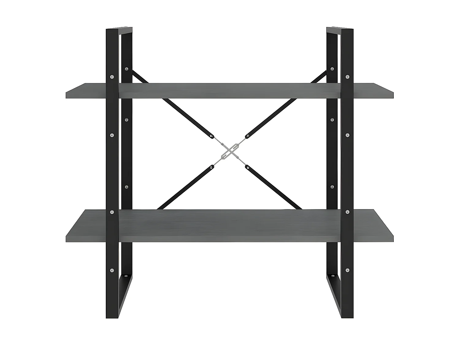 Estante com 2 prateleiras 80x30x70 cm pinho maciço cinzento