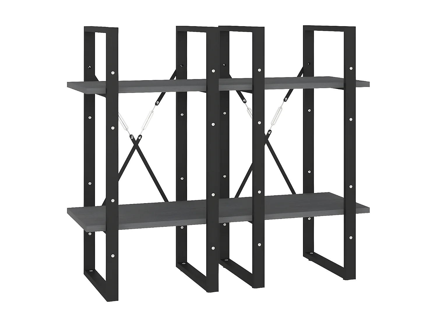 Estante com 4 prateleiras 40x30x140 cm pinho maciço cinzento