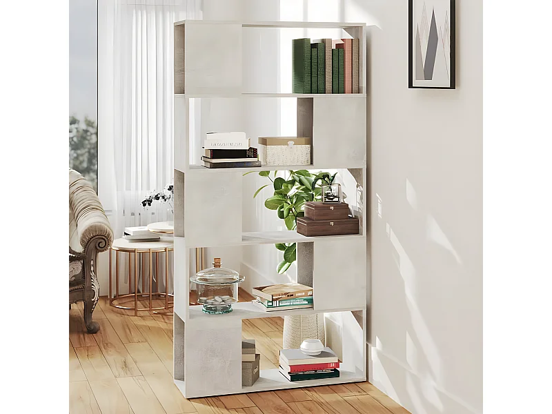 Estante/divisória 80x24x155 cm contraplacado cinzento cimento