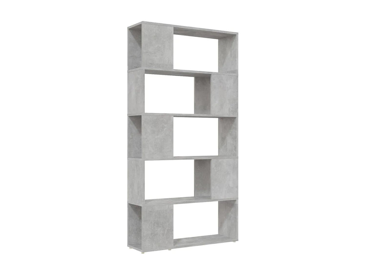 Librería separador contrachapada gris hormigón 80x24x155 cm