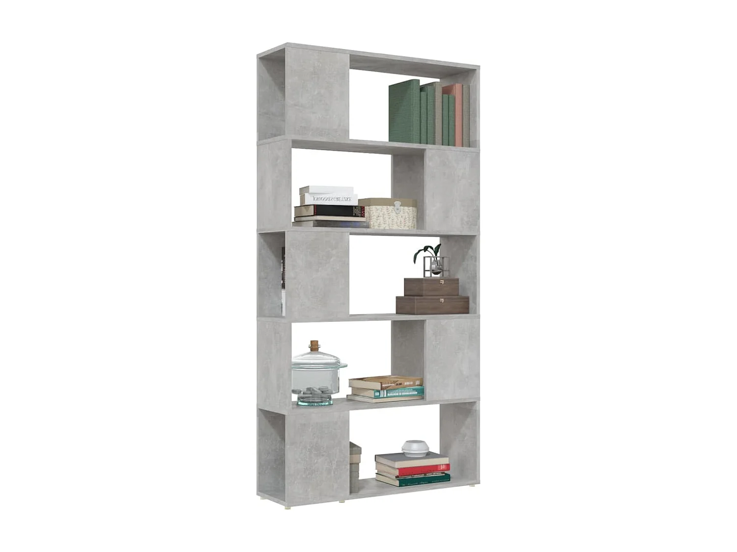 Bibliothèque de séparation Gris béton 80x24x155 cm Aggloméré