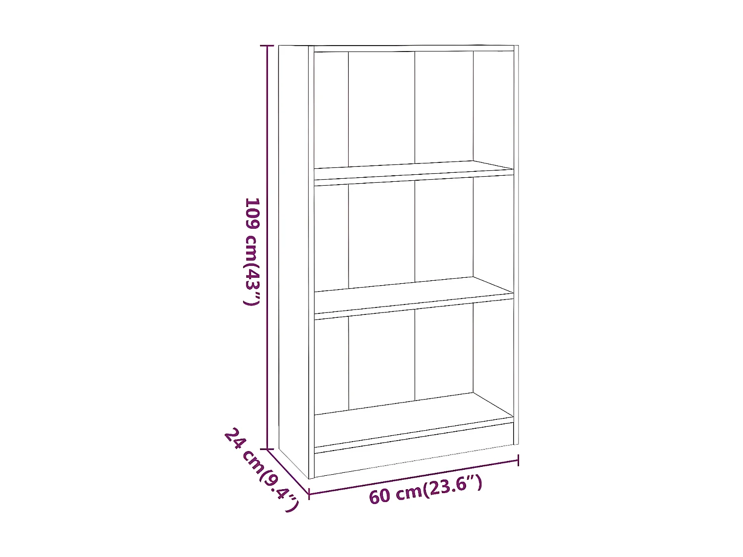 Bibliothèque Chêne marron 60x24x109 cm Bois d'ingénierie