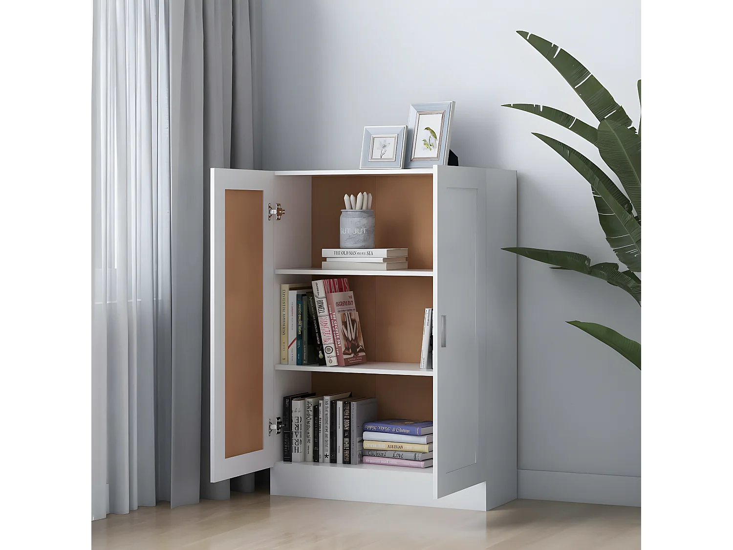 Bibliothèque Blanc 82,5x30,5x115 cm Aggloméré