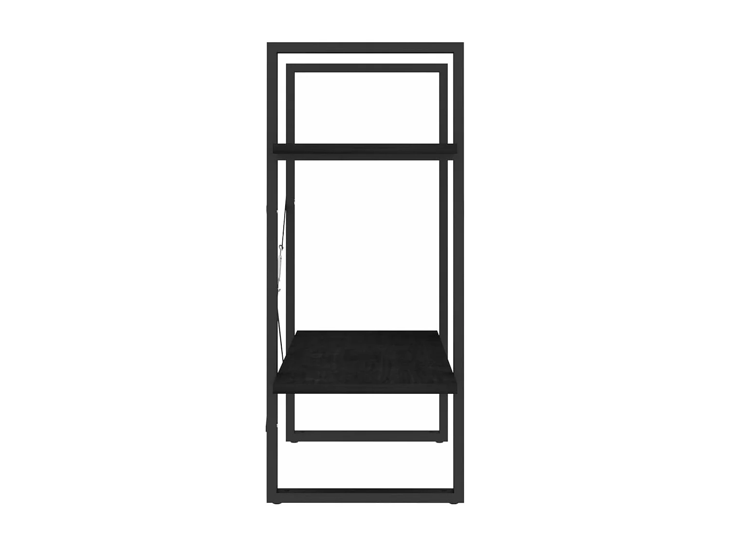 Bibliothèque à 2 niveaux Noir 60x30x70 cm Bois de pin massif