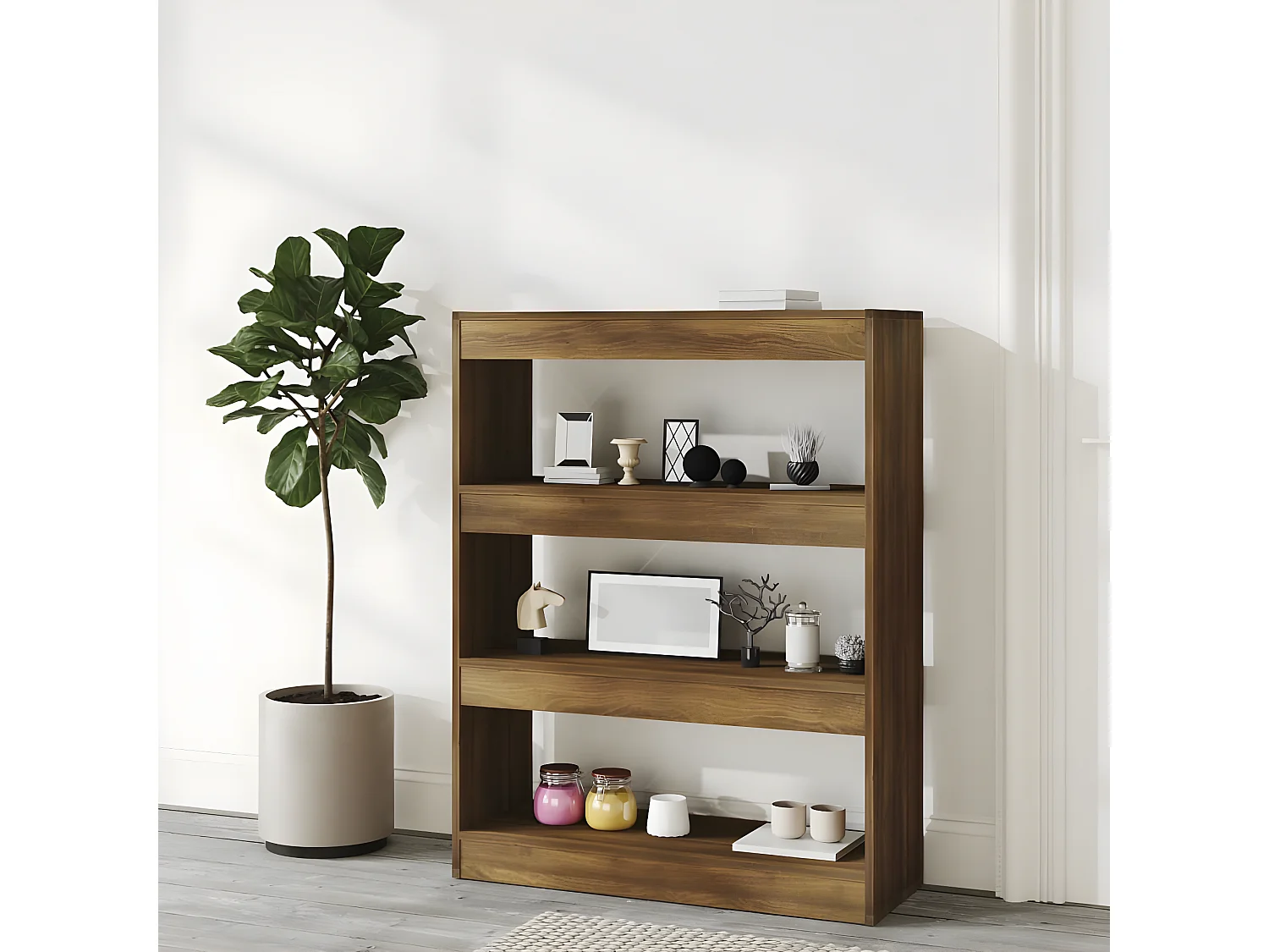 Bibliothèque/Cloison Chêne marron 80x30x103 cm Bois ingénierie