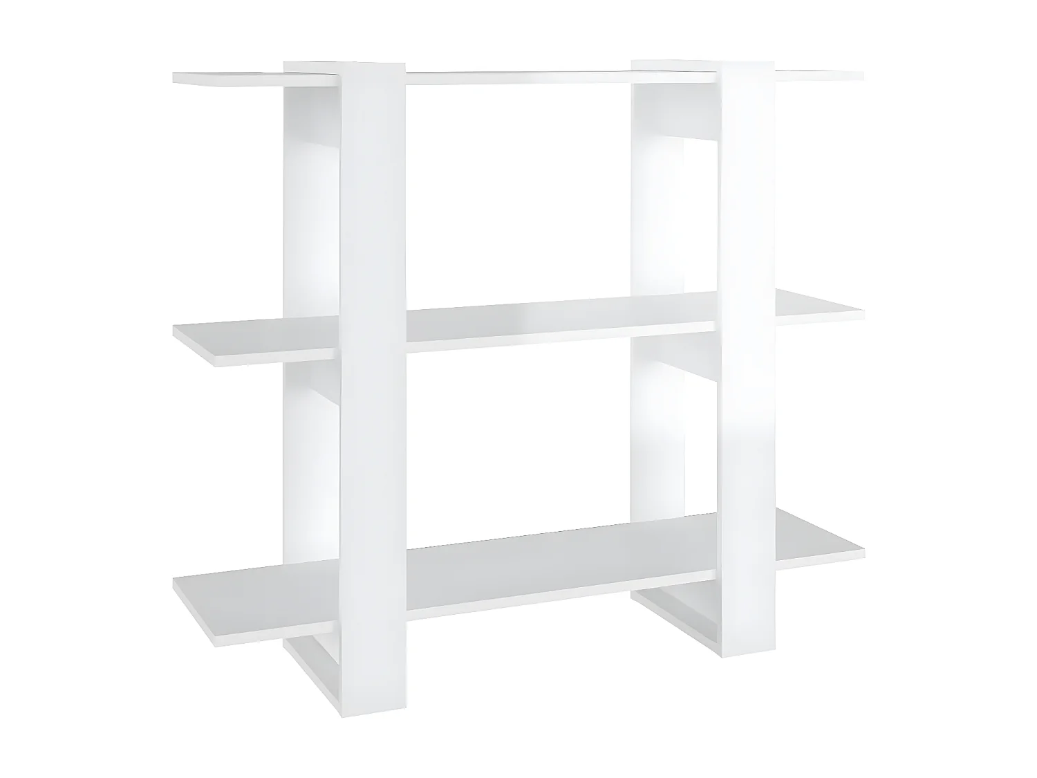 Bibliothèque/Séparateur de pièce Blanc brillant 100x30x87 cm