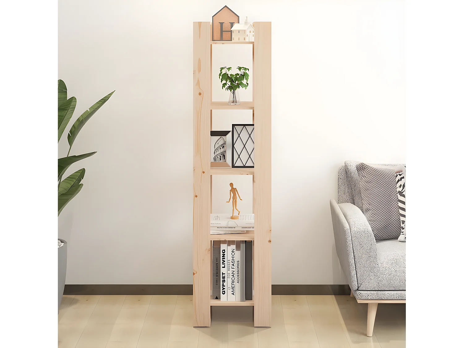 Bibliothèque/Séparateur de pièce 41x35x160 cm Pin massif