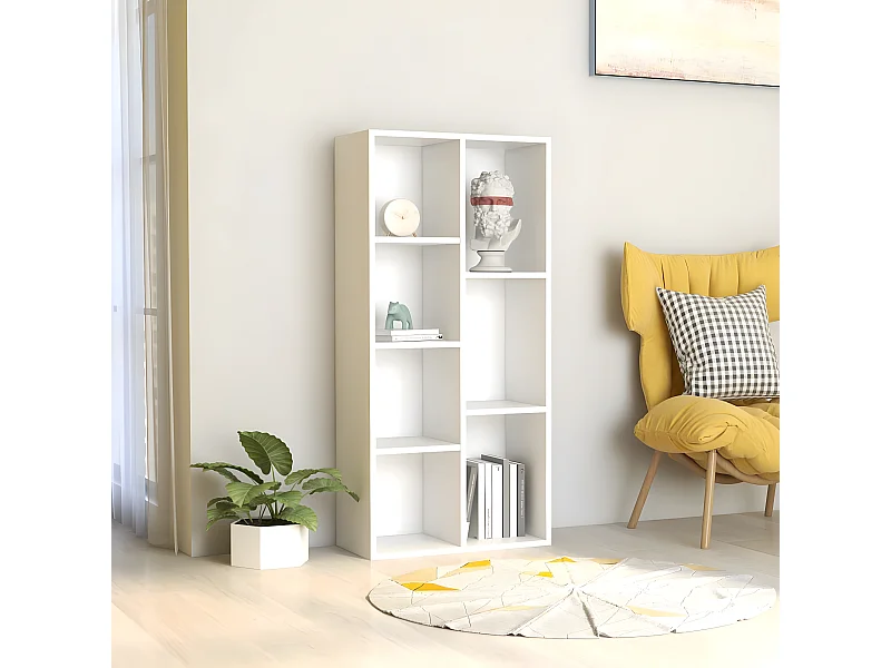 Bibliothèque Blanc 50x25x106 cm Bois d'ingénierie