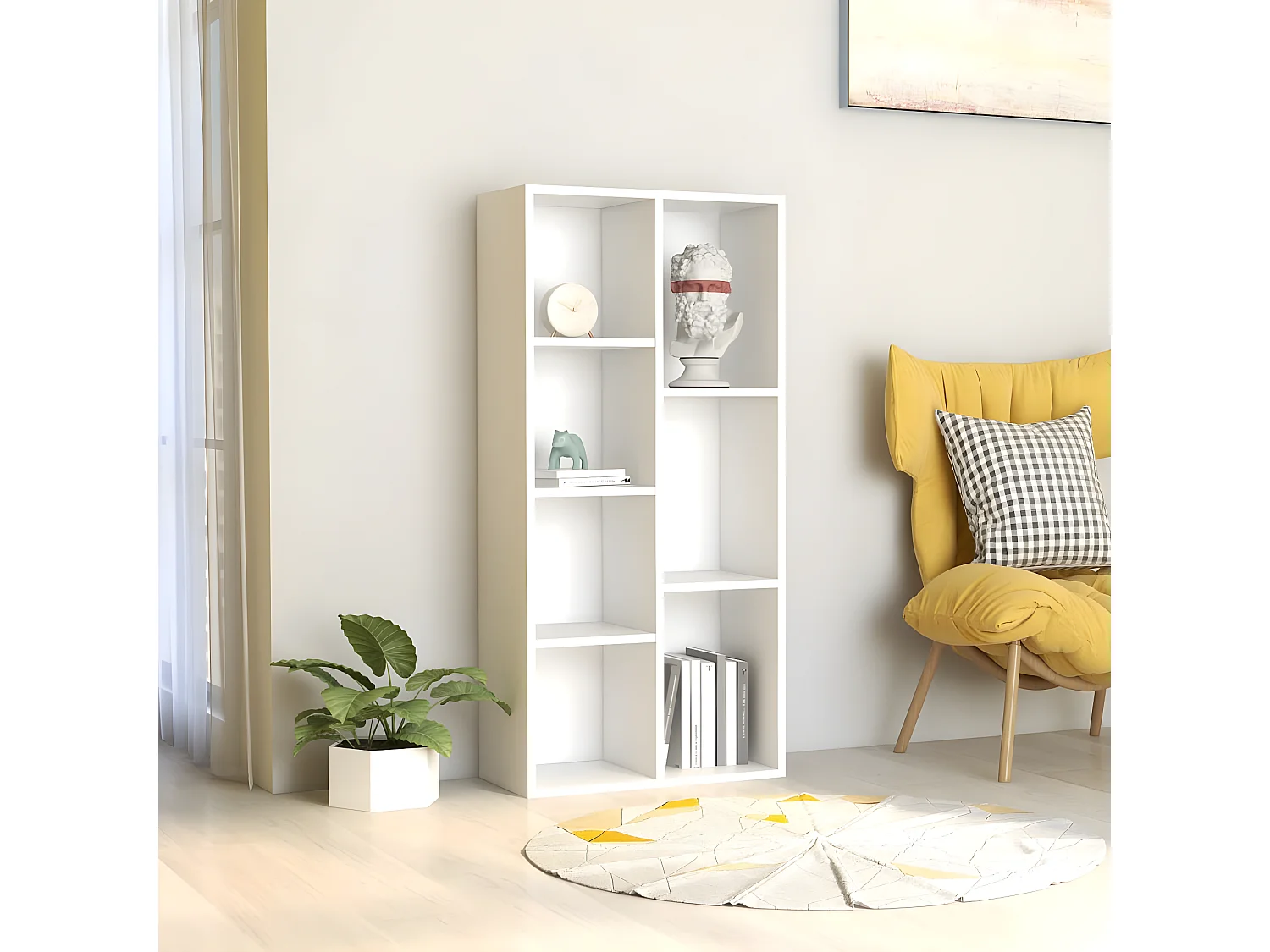 Bibliothèque Blanc 50x25x106 cm Bois d'ingénierie