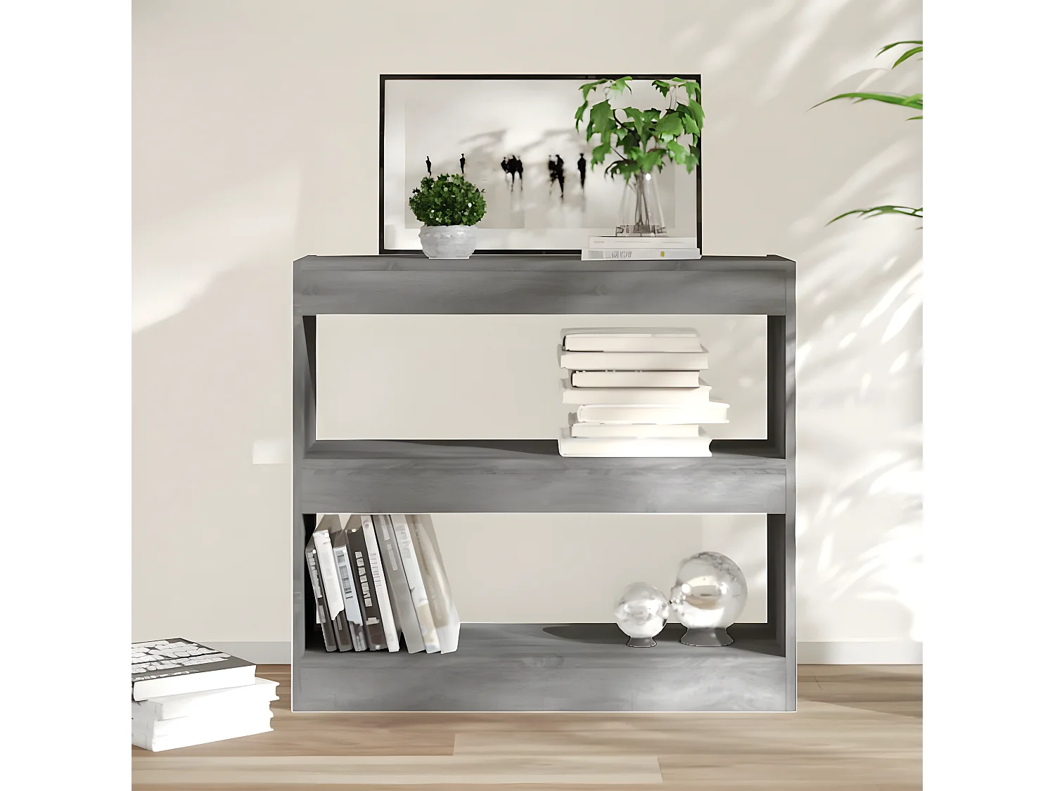 Bibliothèque/Séparateur de pièce Sonoma gris 80x30x72 cm