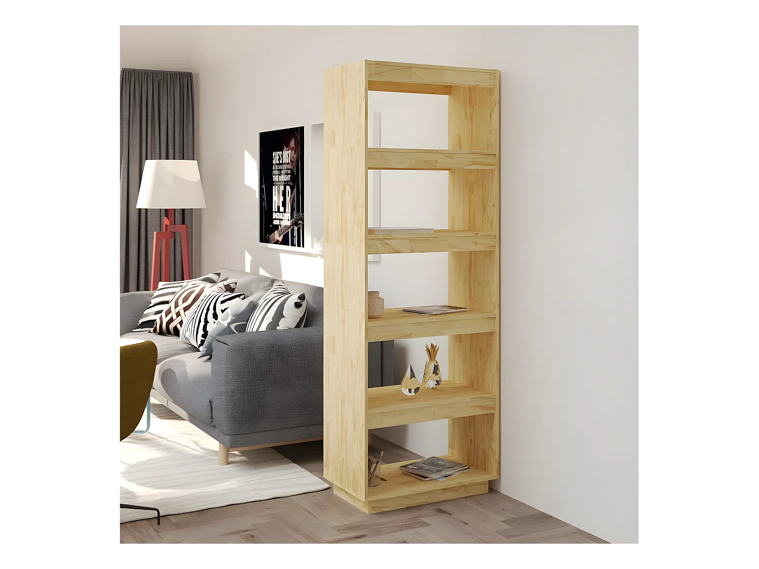 Bibliothèque/Séparateur de pièce 60x35x167 cm Pin massif