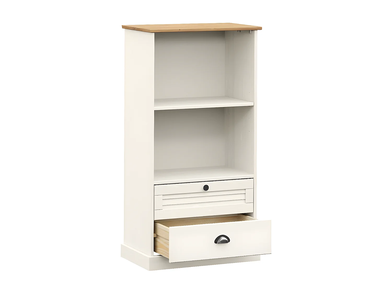 Bibliothèque VIGO blanc 60x35x114,5 cm bois massif de pin