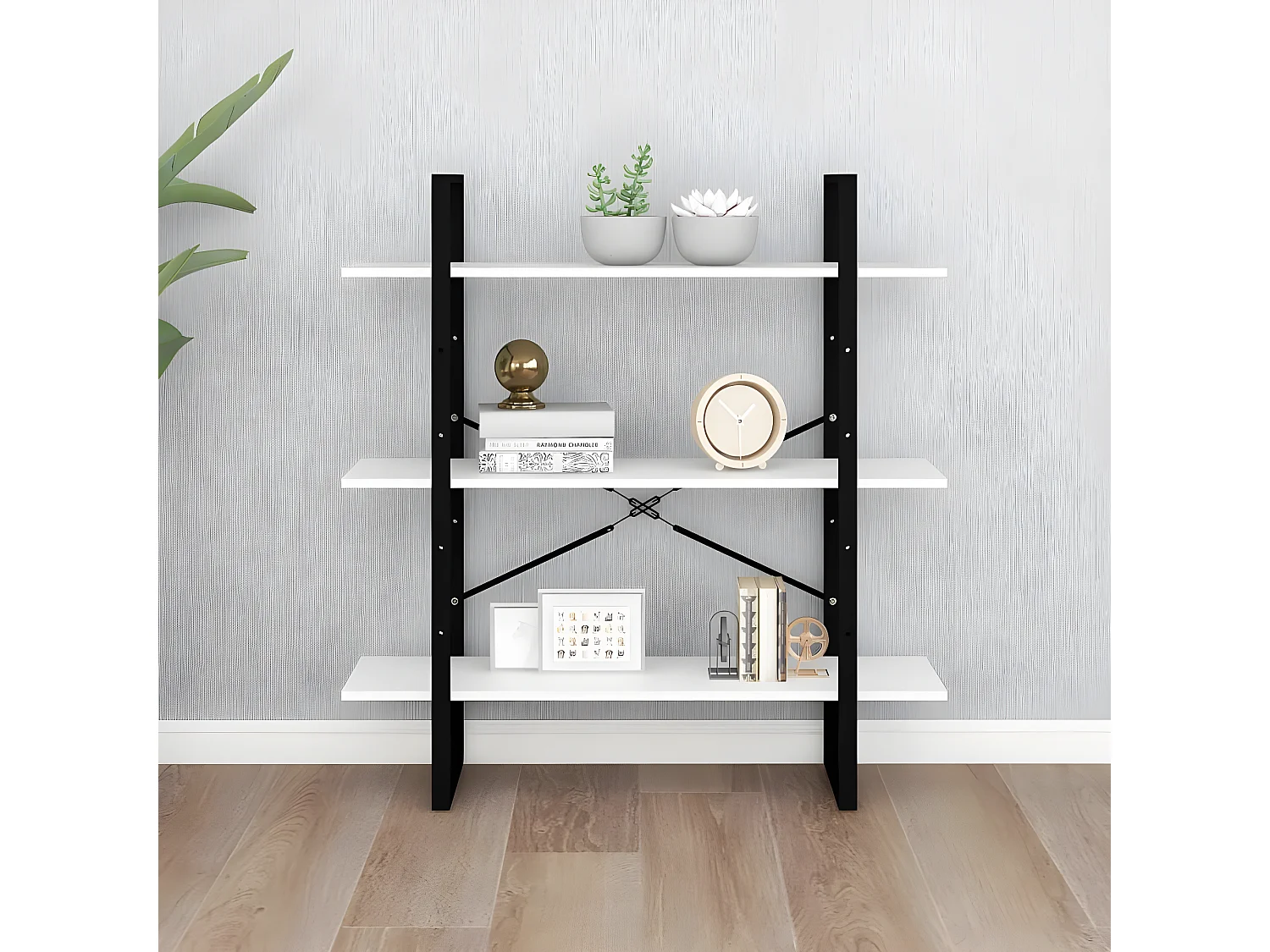 Bibliothèque Blanc 100x30x105 cm Aggloméré