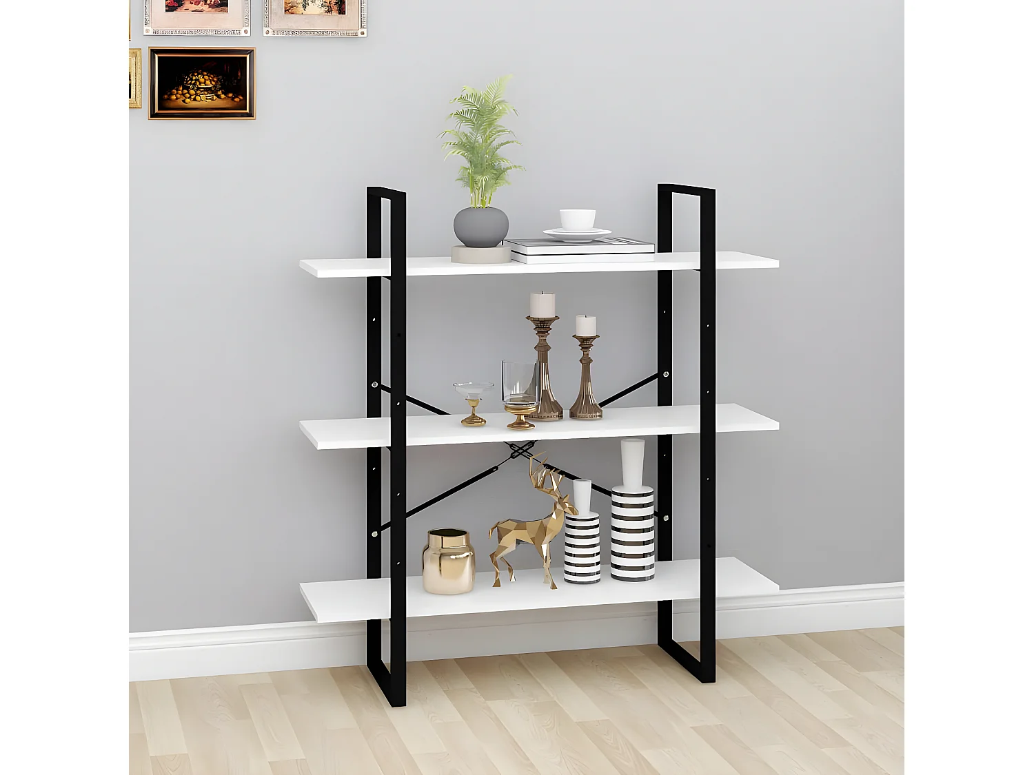 Bibliothèque Blanc 100x30x105 cm Aggloméré