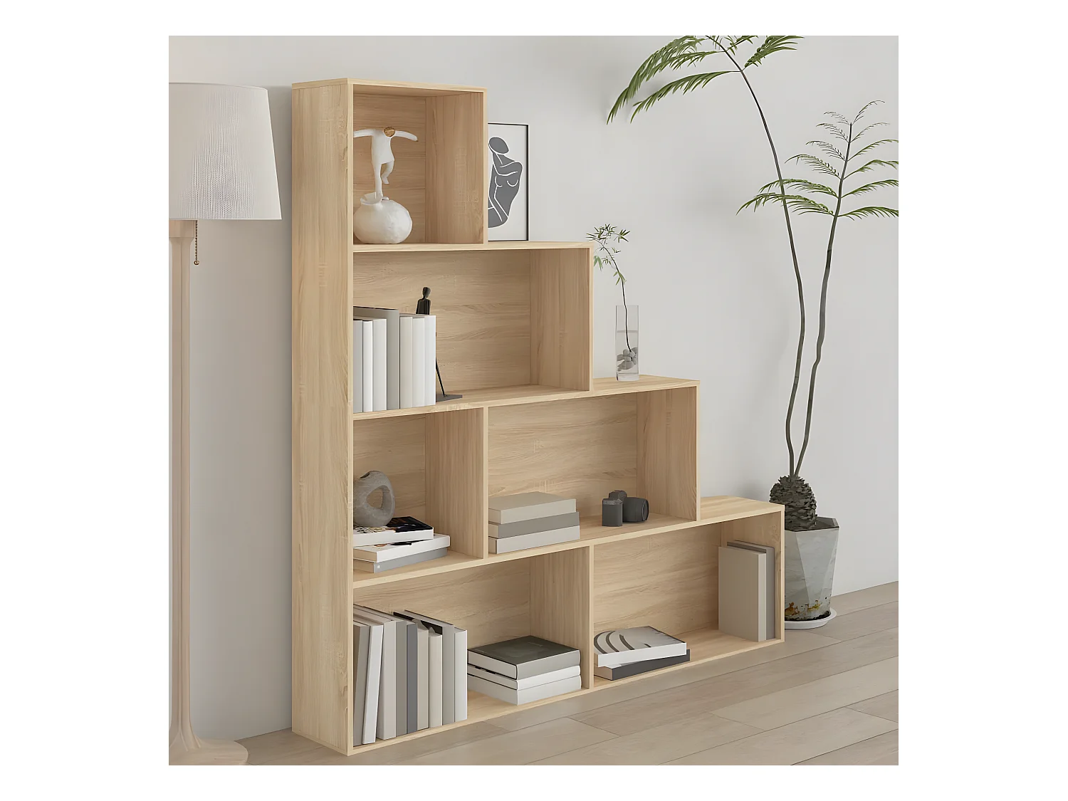 Bibliothèque/Séparateur de pièce Chêne sonoma 155x24x160 cm