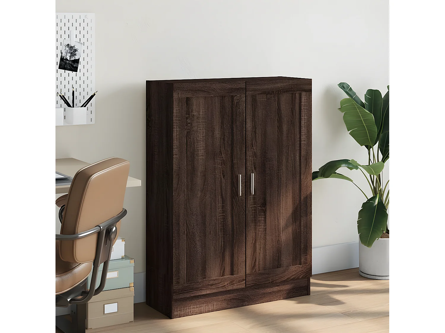 Armario de madera de ingeniería roble oscuro 82,5x30,5x115 cm