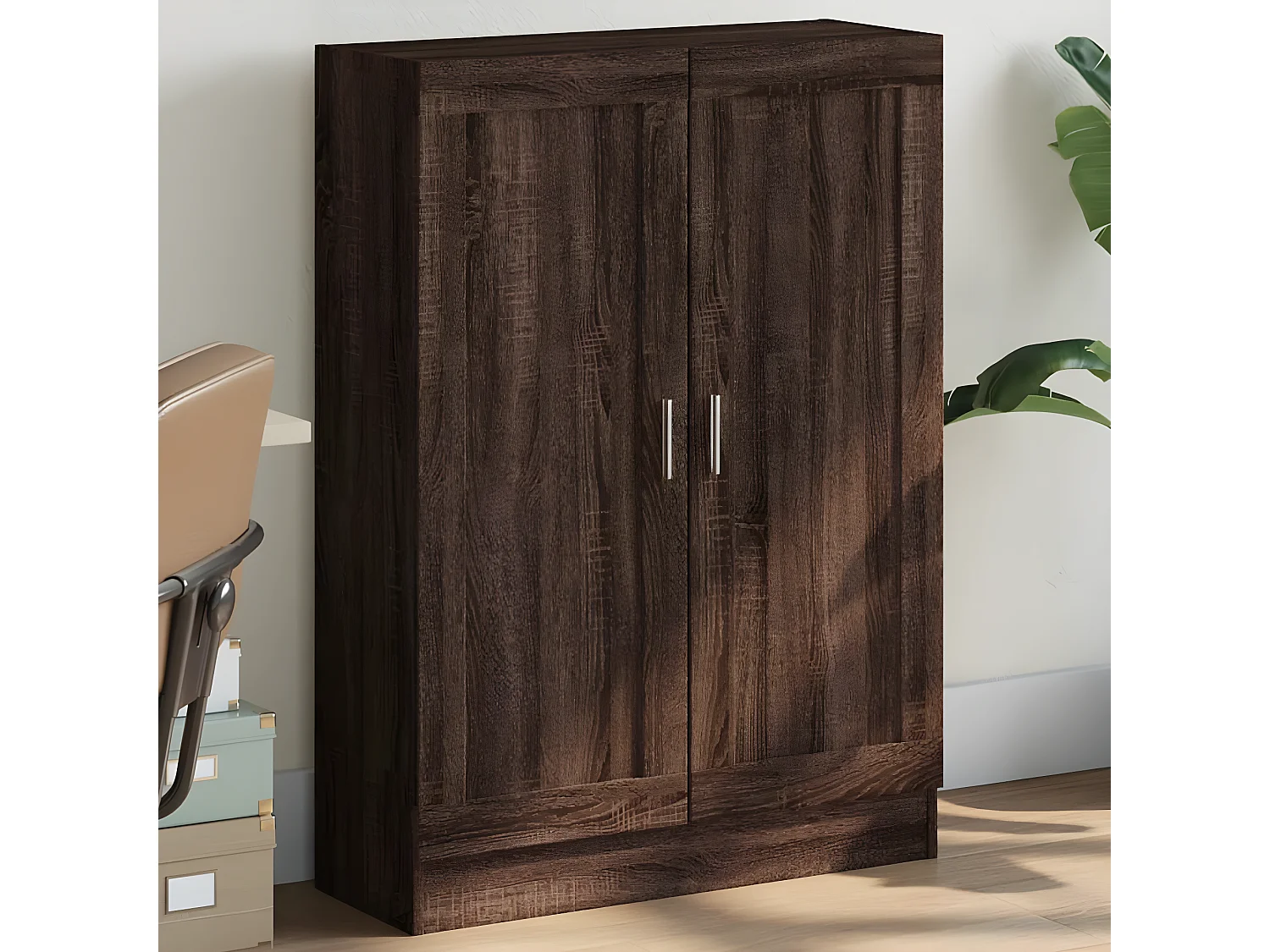 Bibliothèque chêne marron 82,5x30,5x115 cm bois d'ingénierie