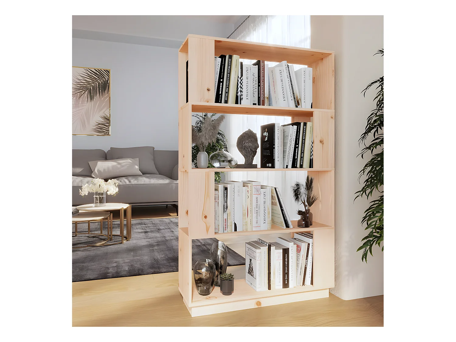 Bibliothèque/Séparateur de pièce 80x25x132 cm Pin solide