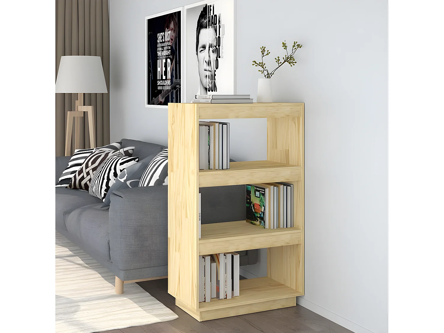 Bibliothèque/Séparateur de pièce 60x35x103 cm Pin massif