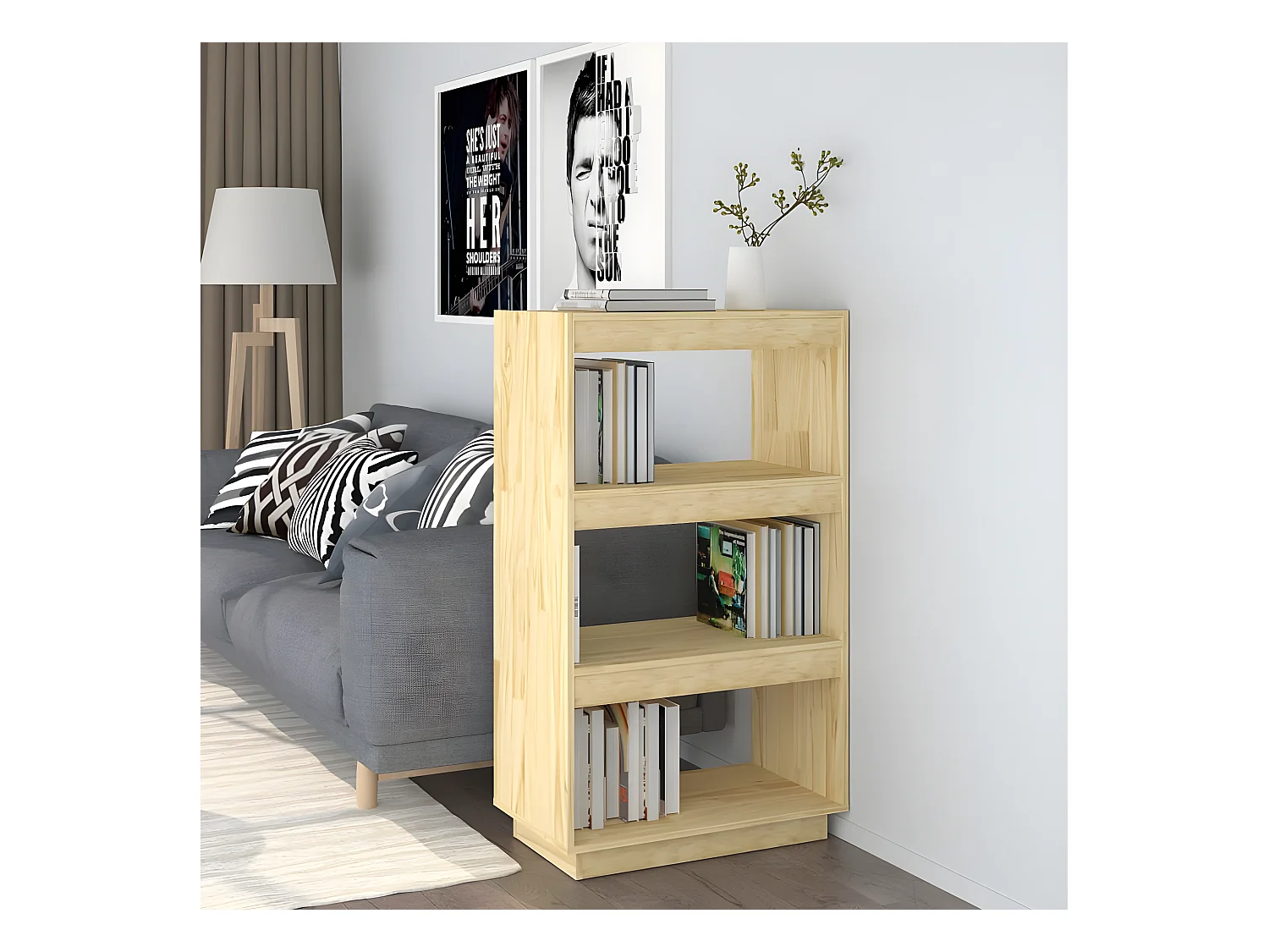 Bibliothèque/Séparateur de pièce 60x35x103 cm Pin massif