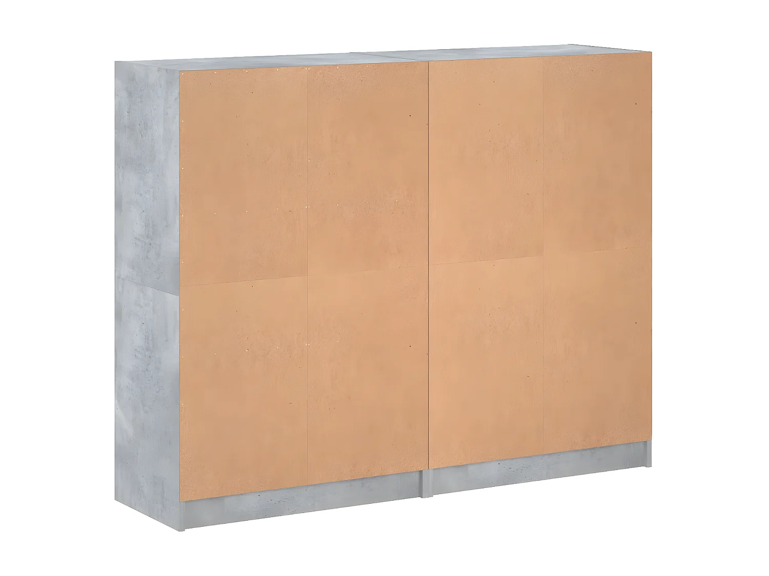 Bibliothèque avec portes gris béton 136x37x109 cm