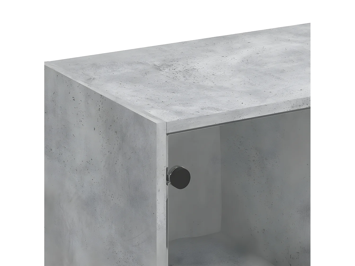 Bibliothèque avec portes gris béton 136x37x109 cm