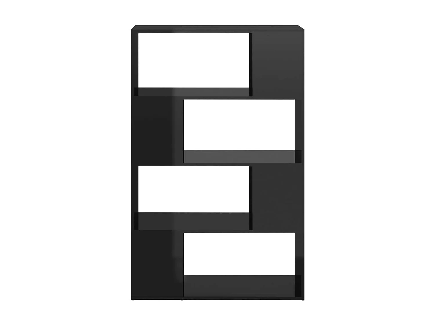 Boekenkast/kamerscherm 80x24x124,5 cm hoogglans zwart