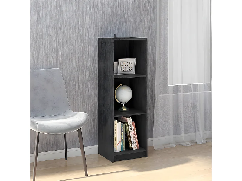 Boekenkast/kamerscherm 36x33x110 cm massief grenenhout grijs