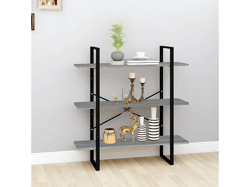 Bibliothèque Sonoma gris 100x30x105 cm Bois d'ingénierie