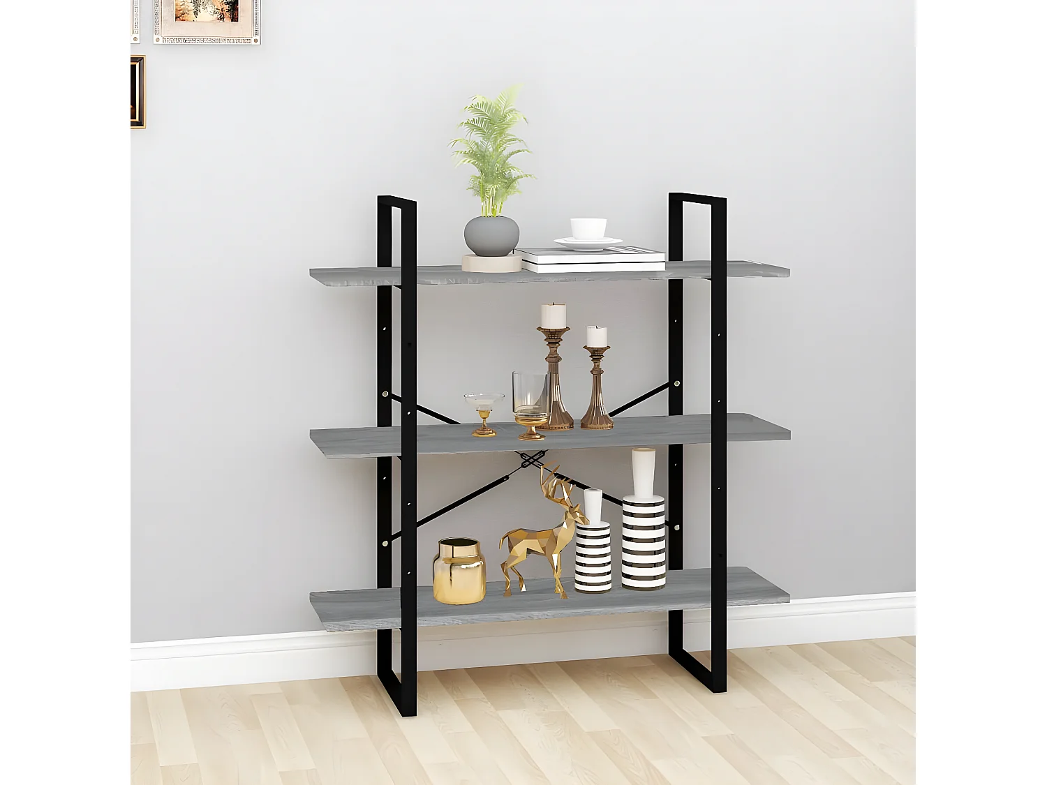 Bibliothèque Sonoma gris 100x30x105 cm Bois d'ingénierie