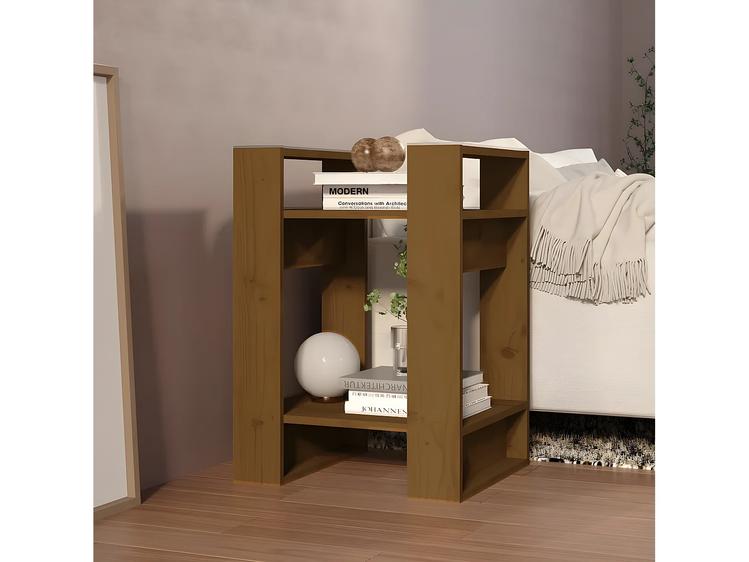 Bibliothèque/Cloison Marron miel 41x35x57 cm Pin solide