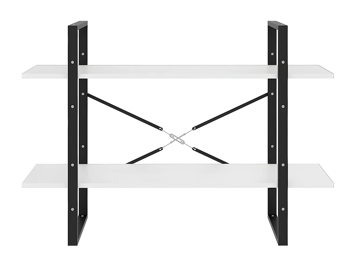 Estante com 2 prateleiras 100x30x70 cm contraplacado branco