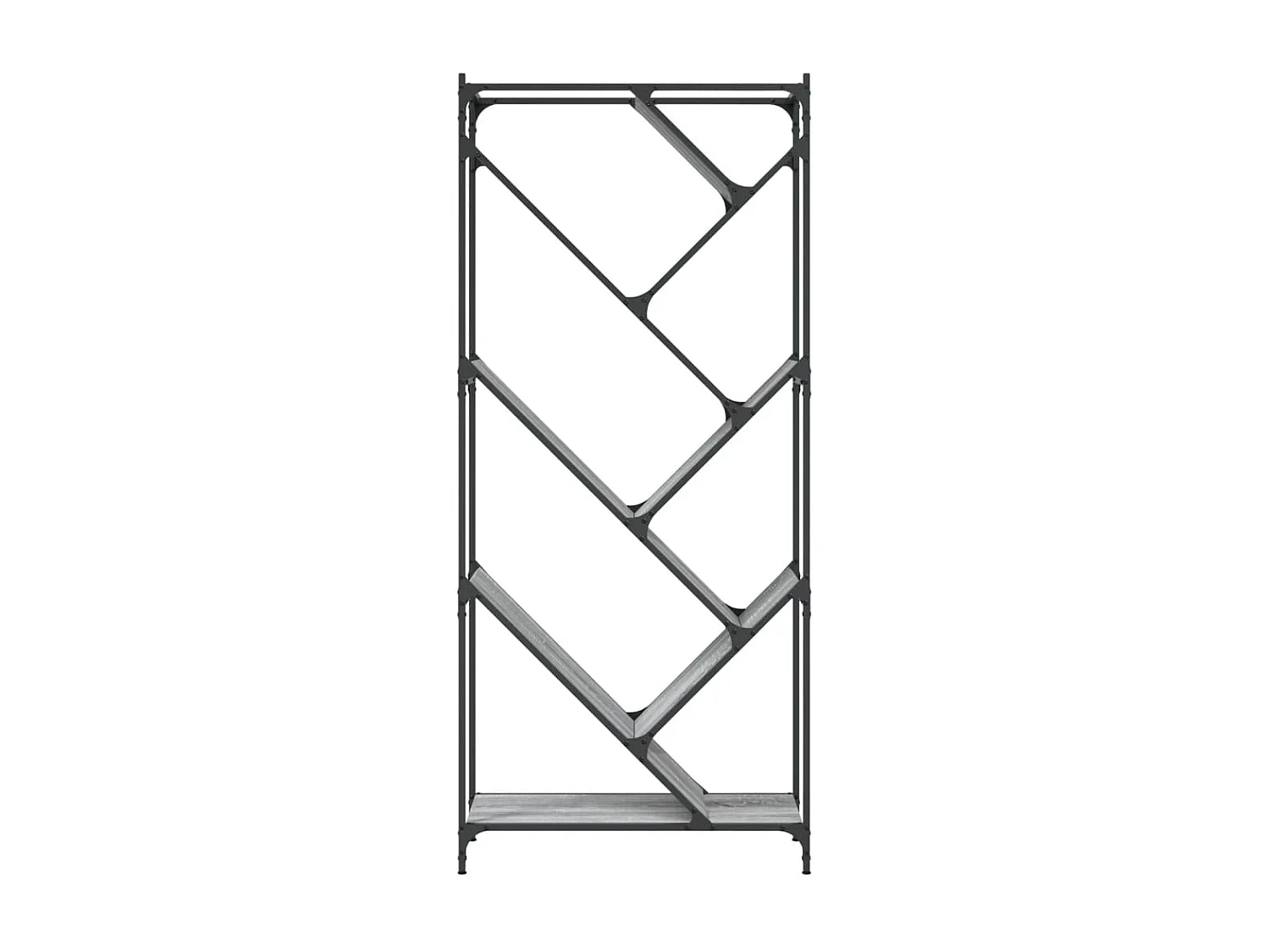 Estante 79x30x180 cm derivados de madeira e metal cinza sonoma