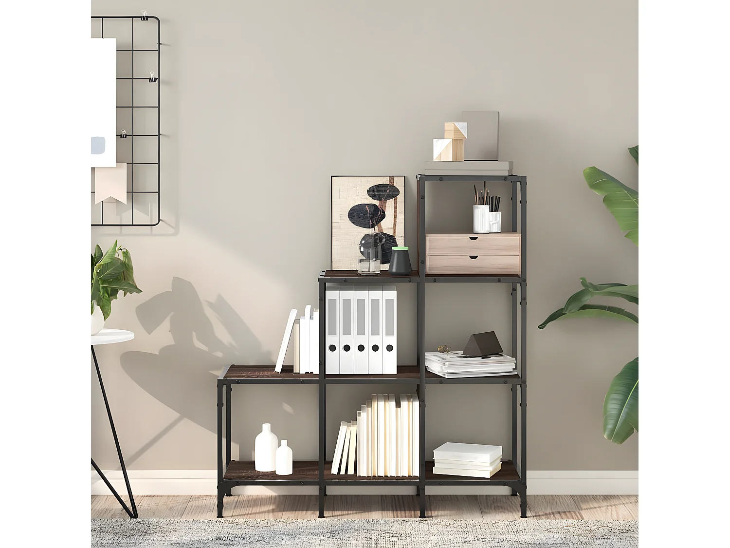 Estante 92x30x102 cm deriv. de madeira/metal carvalho castanho