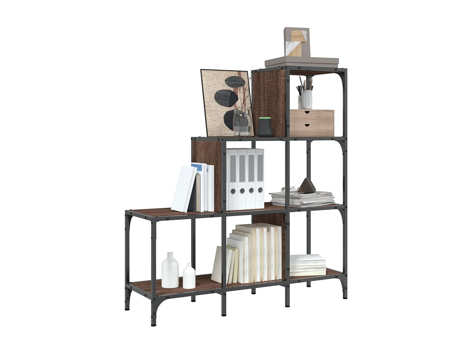 Estante 92x30x102 cm deriv. de madeira/metal carvalho castanho