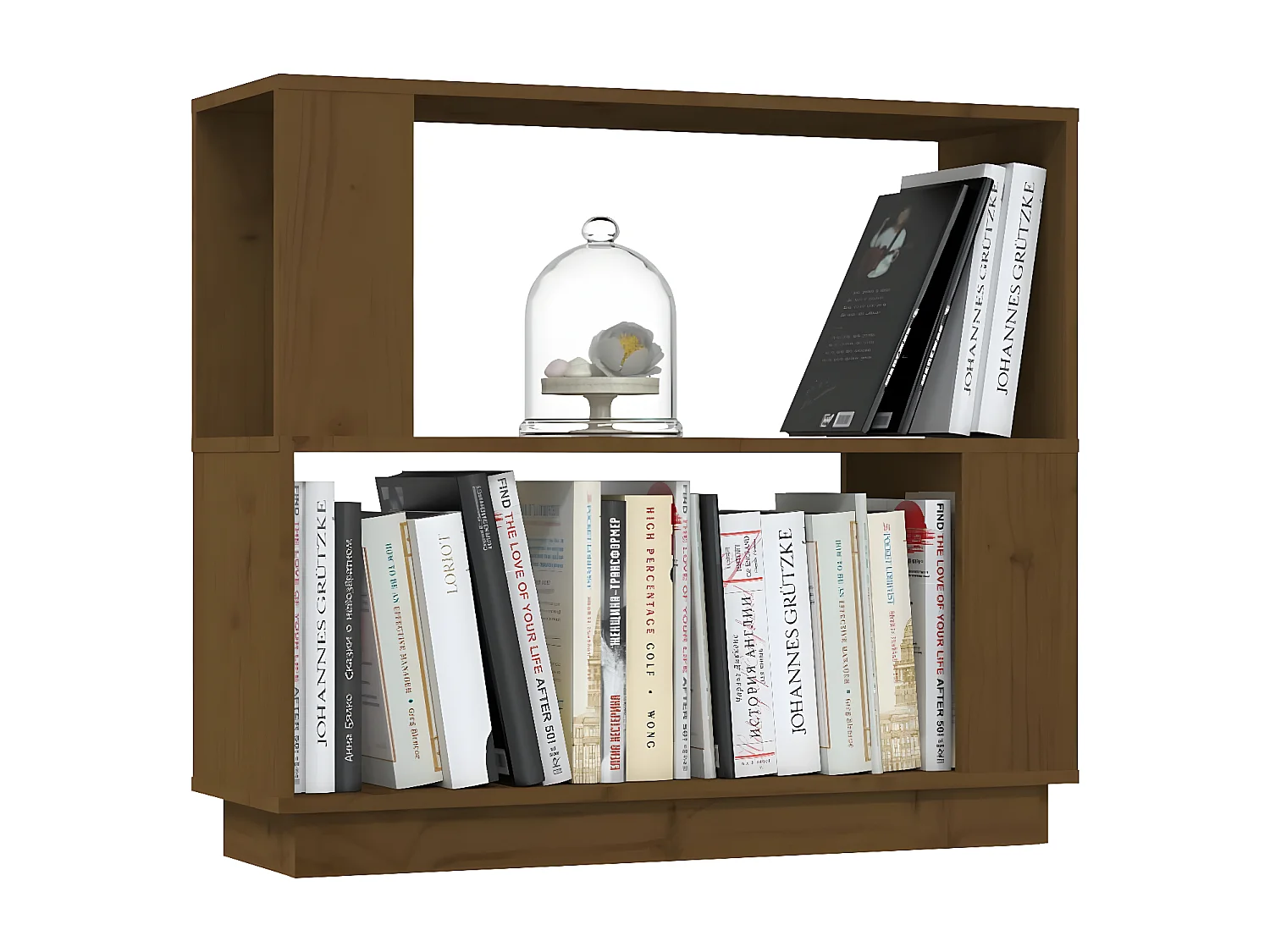 Estante/divisória 80x25x70 cm madeira maciça castanho mel