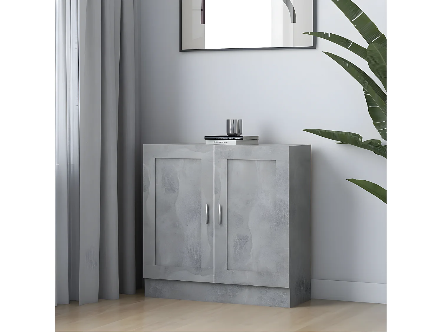 Bibliothèque Gris béton 82,5x30,5x80 cm Aggloméré