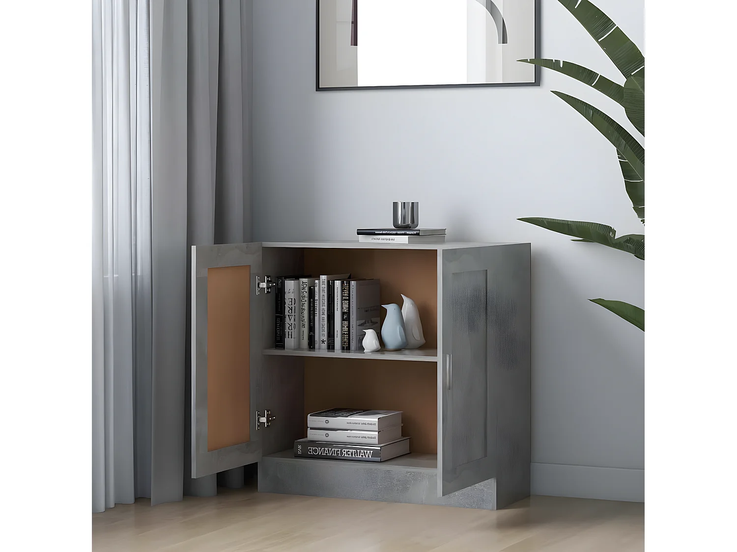 Bibliothèque Gris béton 82,5x30,5x80 cm Aggloméré