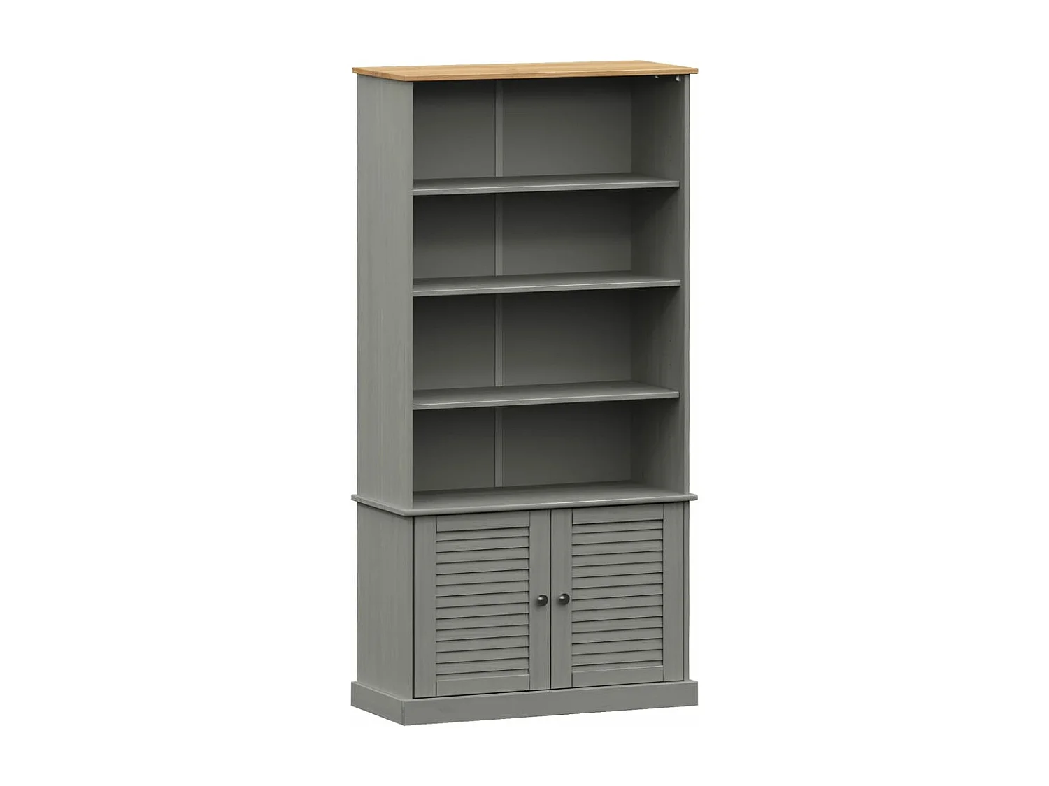 Bibliothèque VIGO gris 85x35x170 cm bois massif de pin
