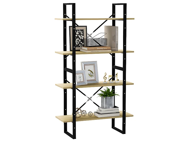 Bibliothèque à 4 niveaux Chêne sonoma 80x30x140 cm Aggloméré